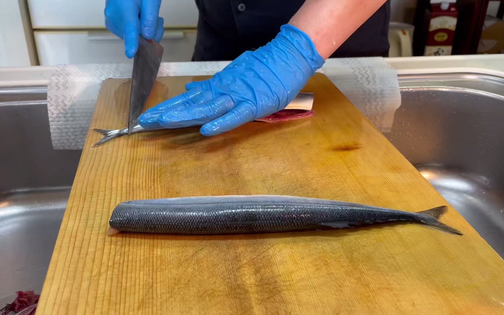 【日料刀工系列】秋季美味 秋刀鱼刺身,半炙刺身造型拼盘