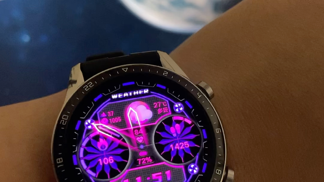 猛男专用赛博朋克表盘终于来了哈哈华为gt2手表华为手表gt2智能手表