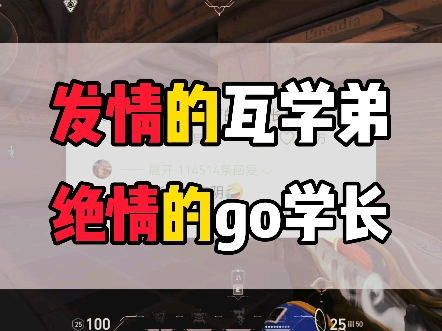 发情的瓦学弟，绝情的go学长#cs2 #无畏契约 #瓦学弟 #go学长 #FPS鉴赏家