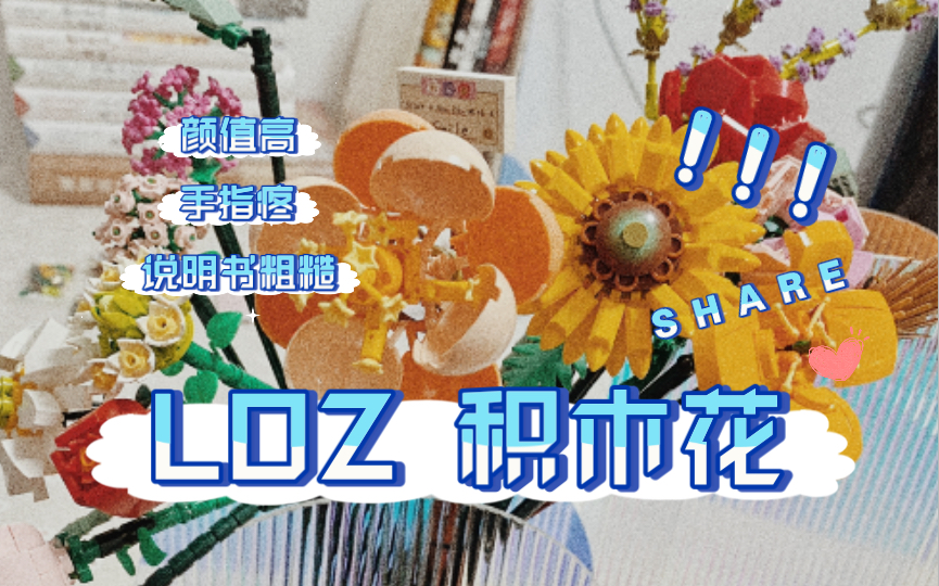 LOZ积木花拼搭过程哔哩哔哩bilibili