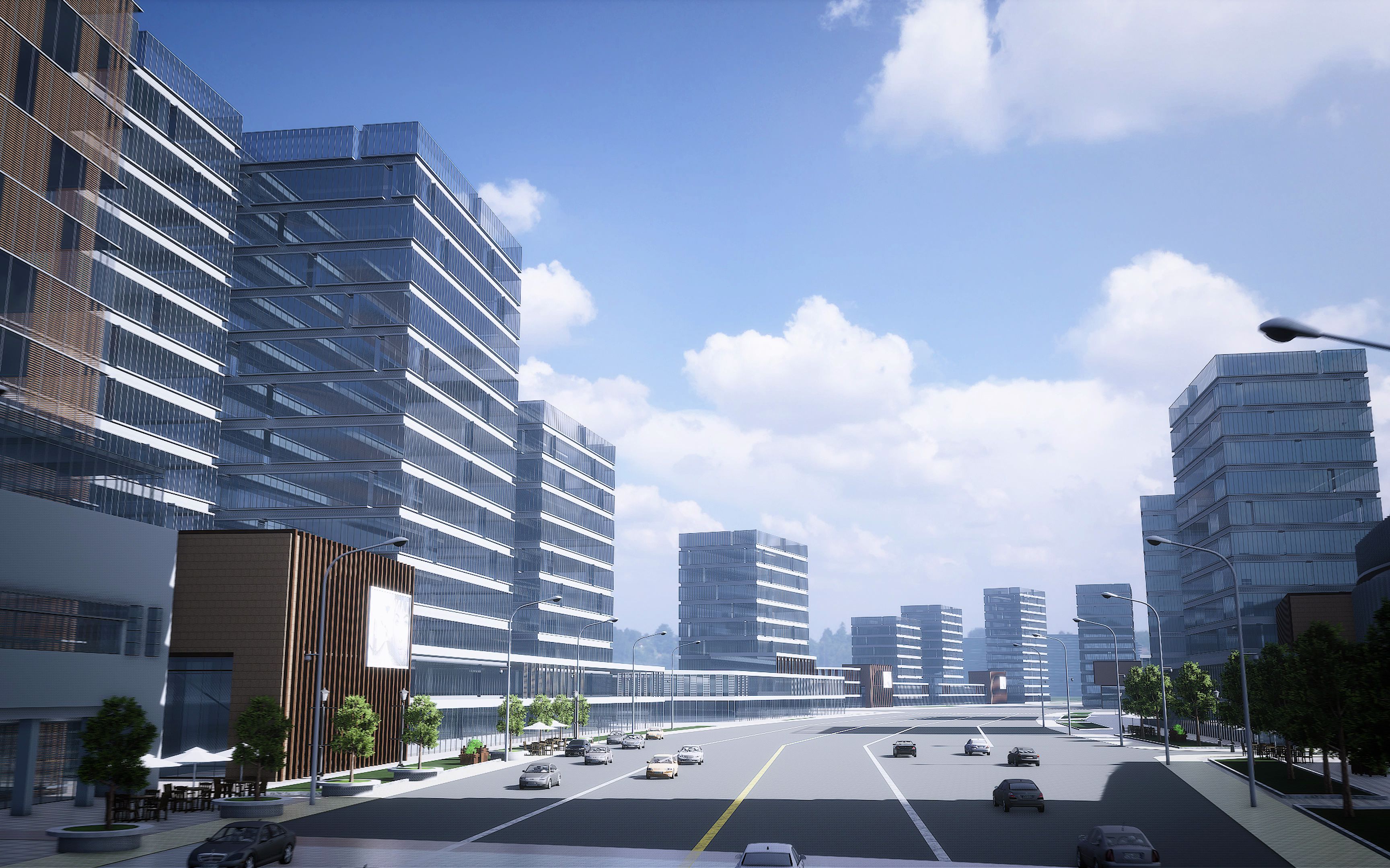 ue4 城市玻璃屏幕反射测试渲染