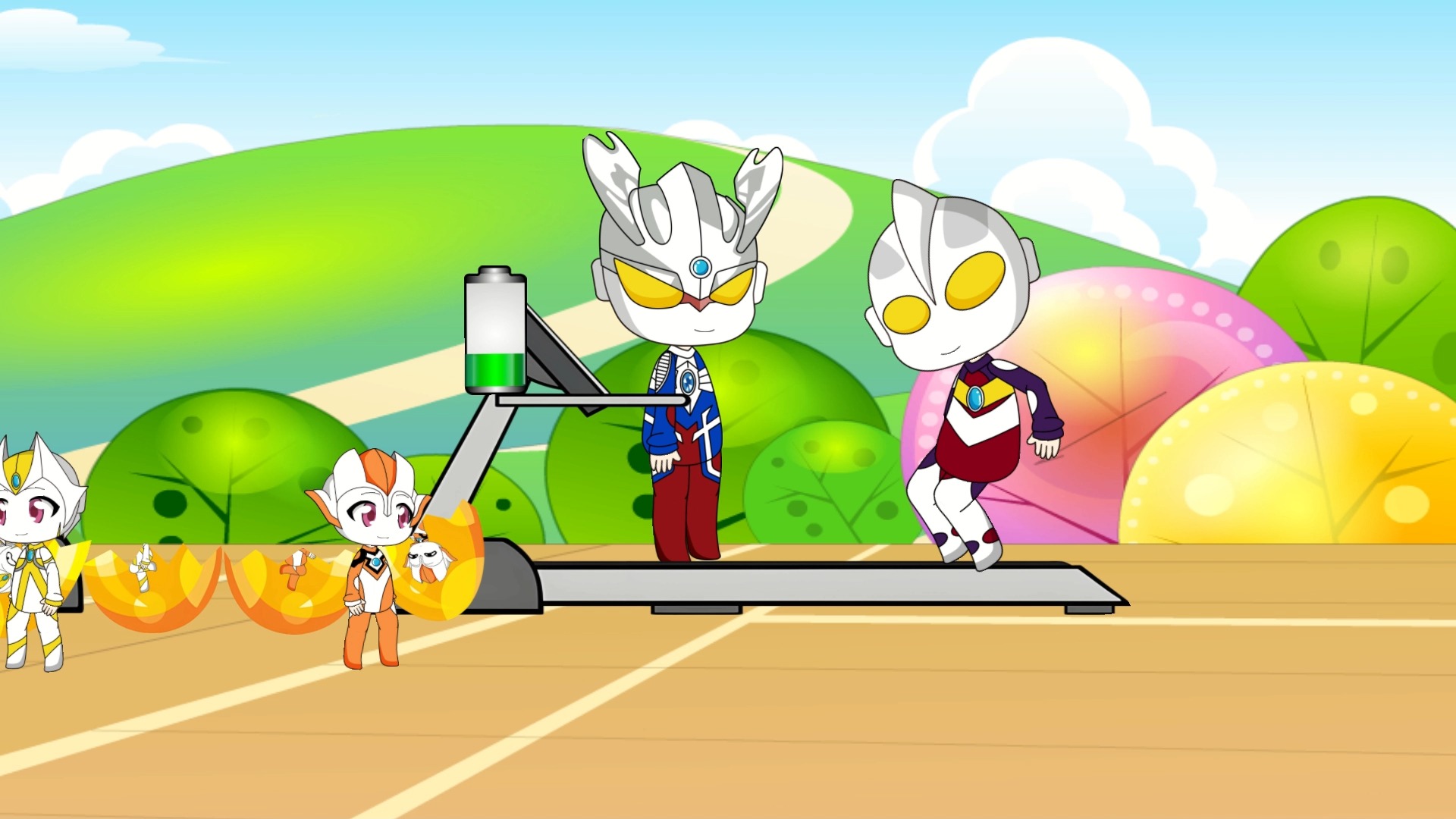 小赛罗和贝利亚的跑步能量