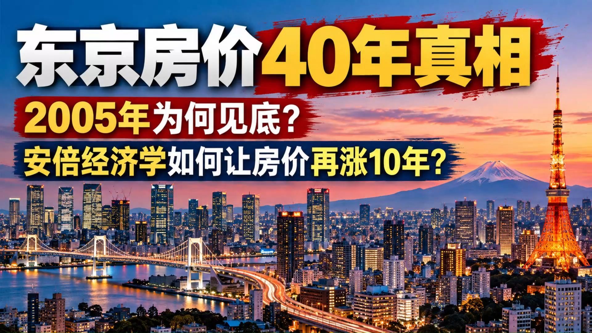 东京房价40年真相：2005年为何见底？安倍经济学如何让房价再涨10年？