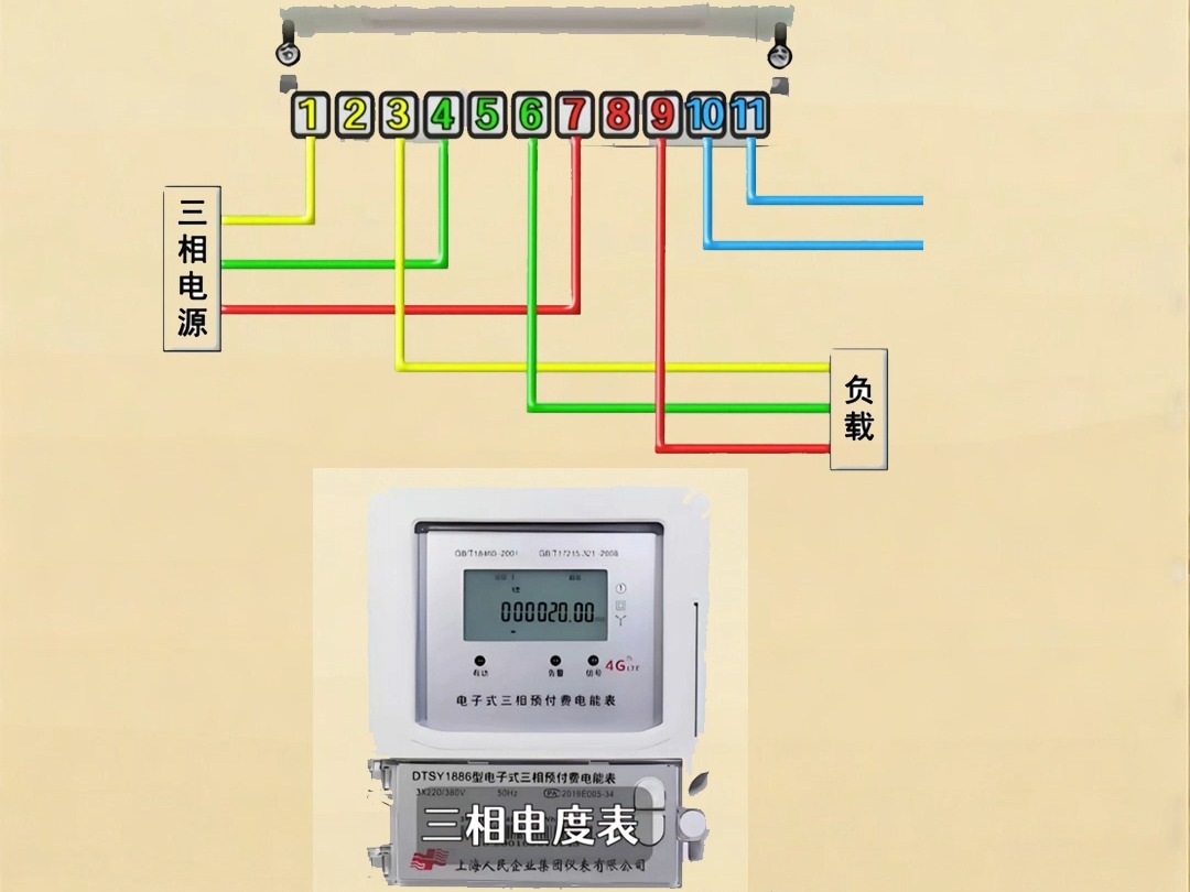 三相电度表安装图图片