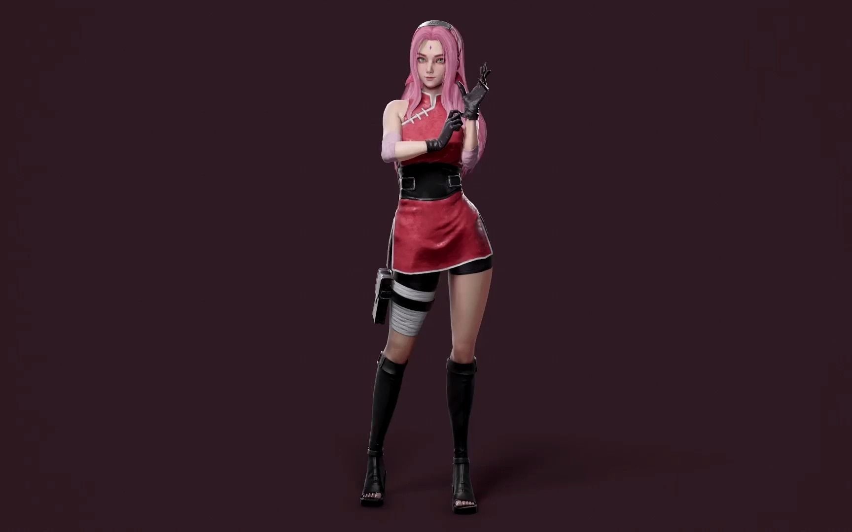 火影忍者小樱春野樱动漫人物角色3d模型 rrcg人人素材