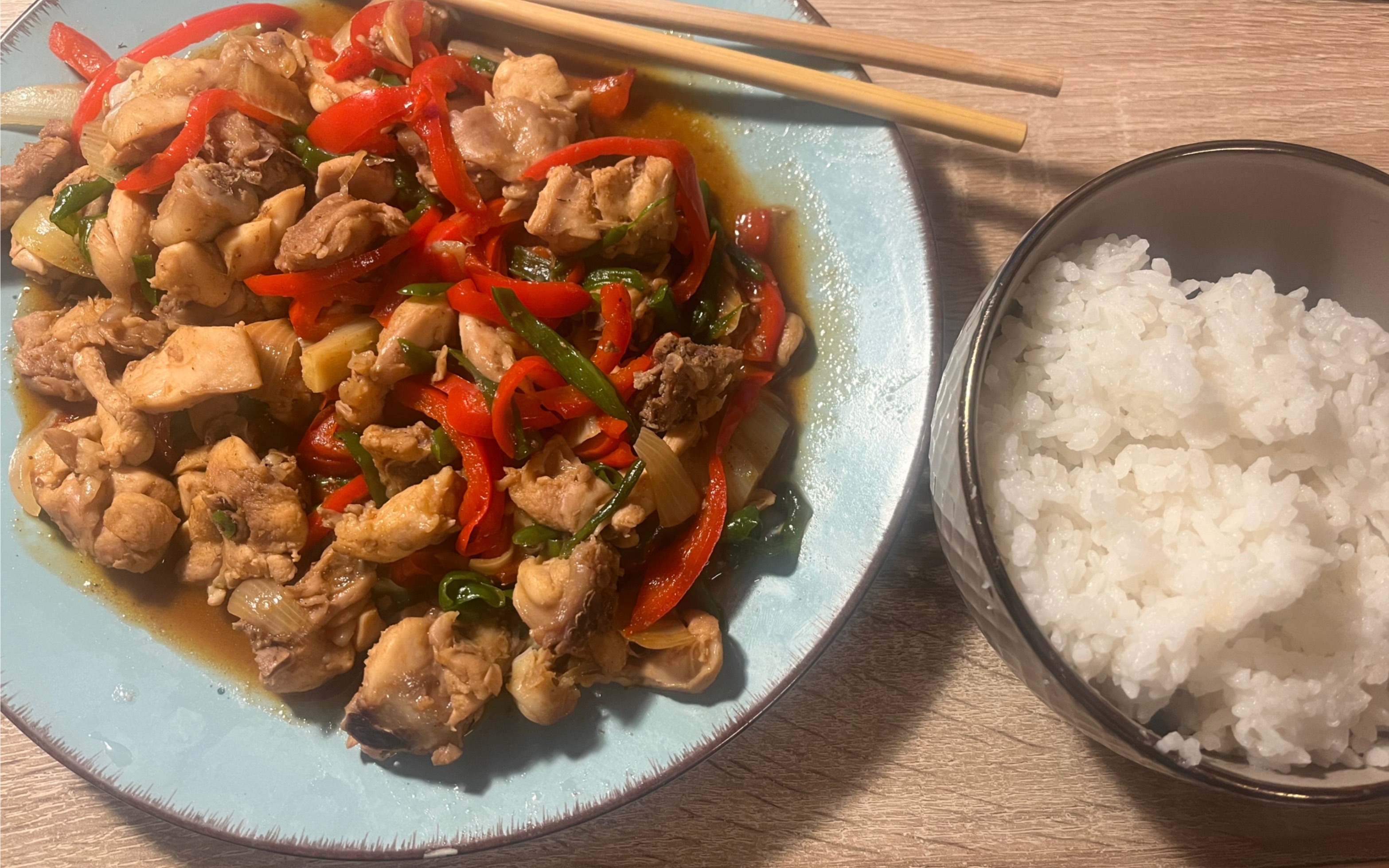 双椒炒鸡 米饭_哔哩哔哩_bilibili