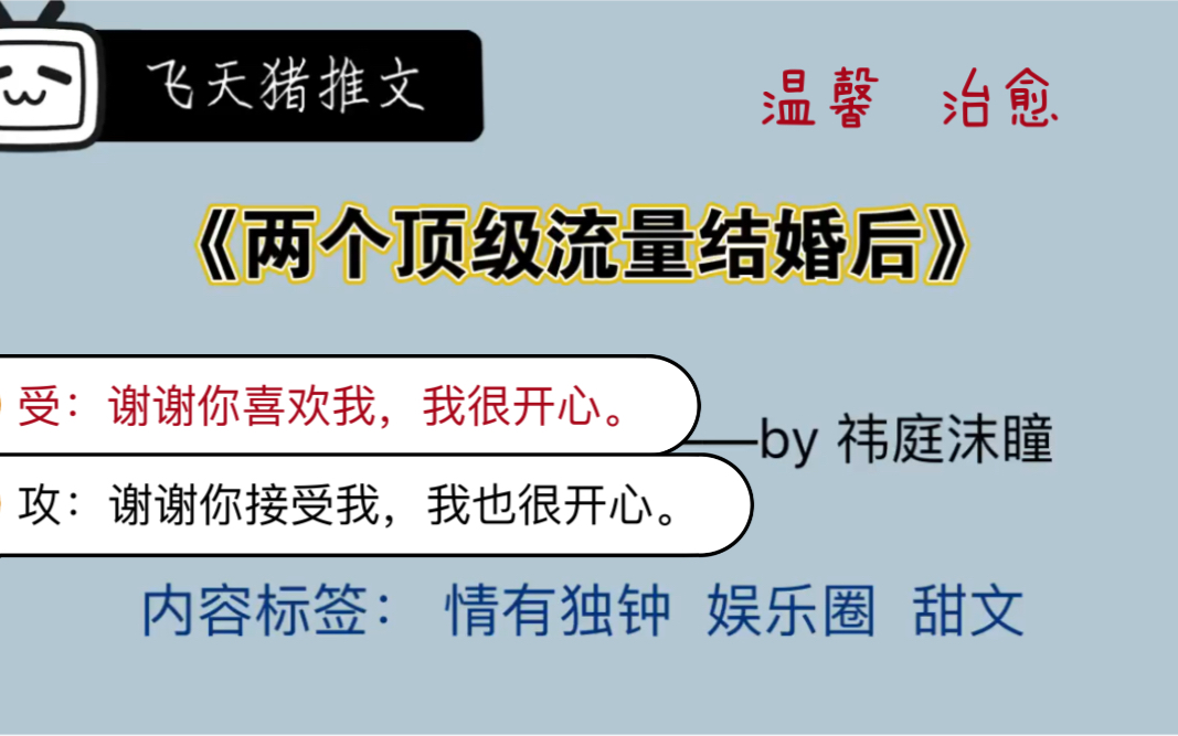 [图]【原耽推文】温馨无虐娱乐圈甜爽文《两个顶级流量结婚后》他山之石，可以攻玉。