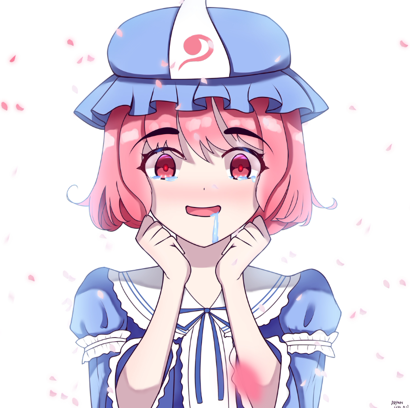 【绘画记录二十三】被馋哭的幽幽子大人(雾