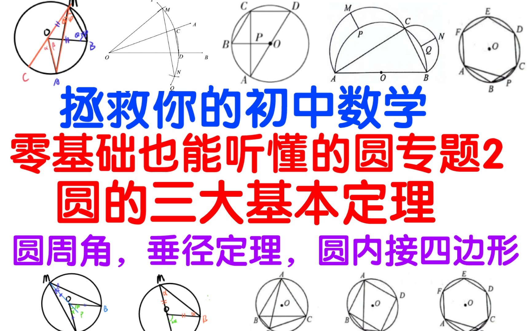 [零基础也能听懂的的圆专题系列2]圆的三大基本定理(圆的基本性质2)哔哩哔哩bilibili