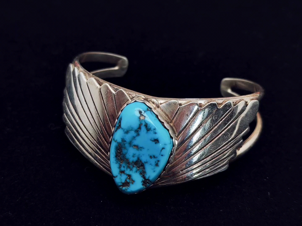 印第安银饰纳瓦霍手工松石银制手镯