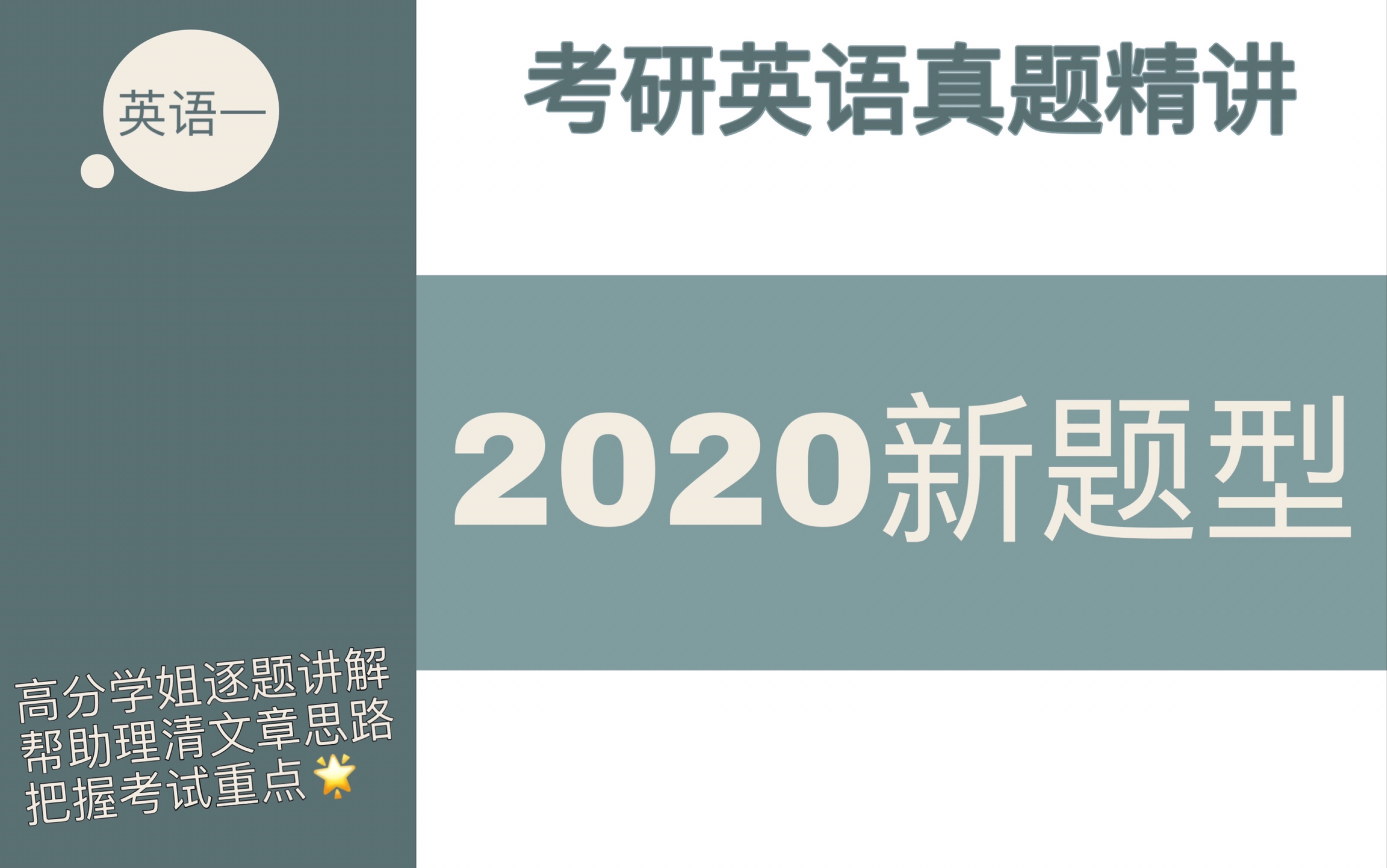 【考研英语真题精讲】英语一2020新题型哔哩哔哩bilibili