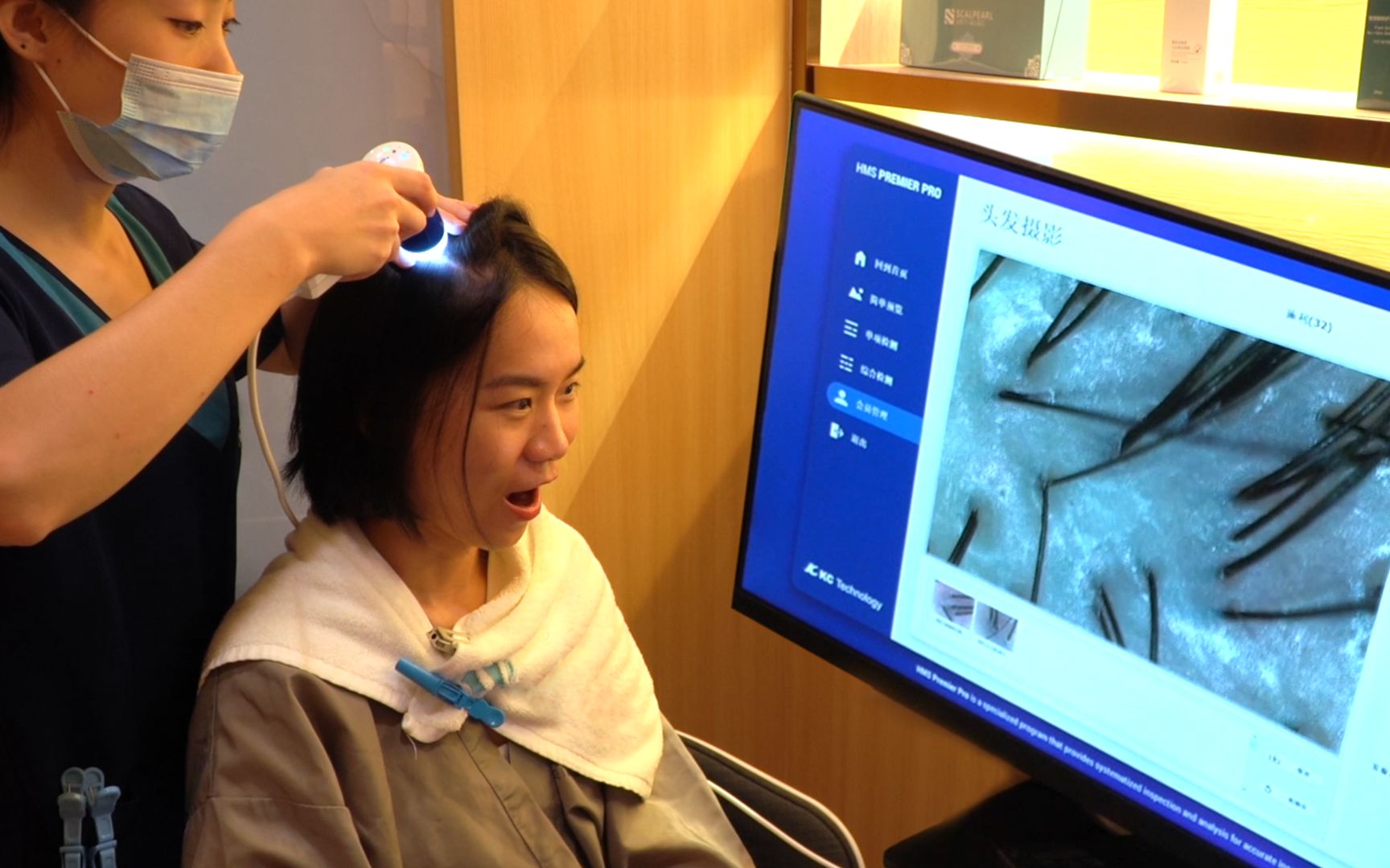 极度舒适的头皮检测和护理按摩 深度助眠解压