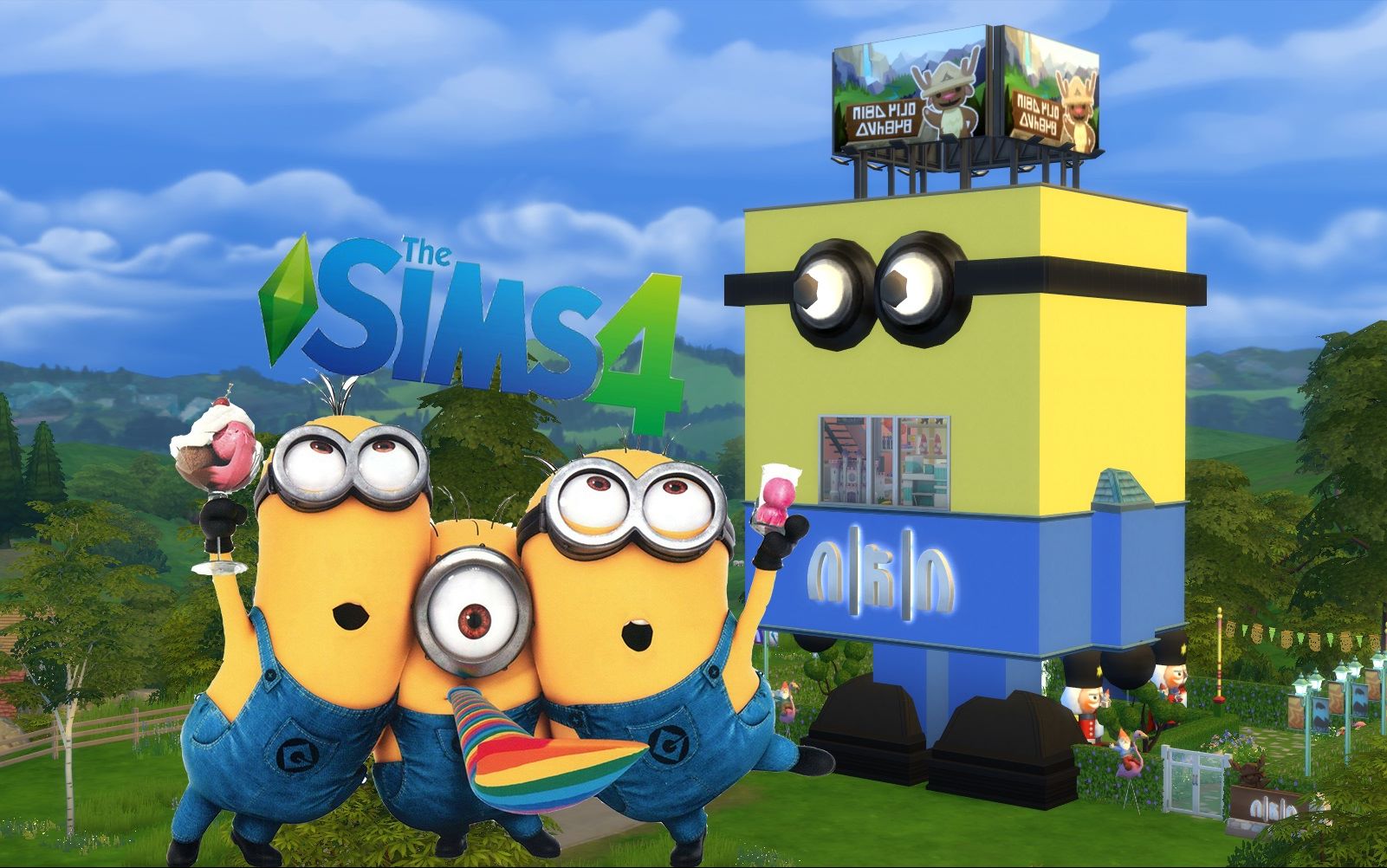 模拟人生4速建小黄人大眼萌玩具商店nocc