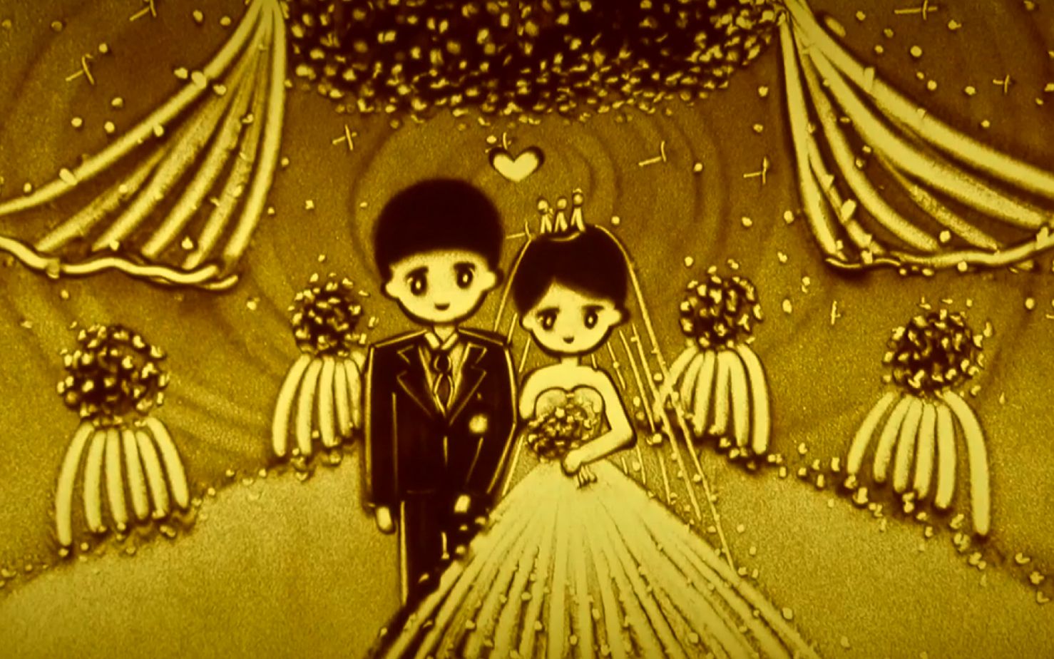 活动  特价卡通单色沙画7副160元 爱情结婚