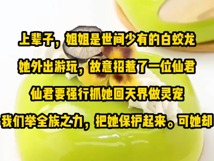 上辈子,姐姐是世间少有的白蛟龙!她外出游玩,故意招惹了一位仙君.仙君要强行抓她回天界做灵宠.我们举全族之力,把她保护起来.只求她能安稳成...