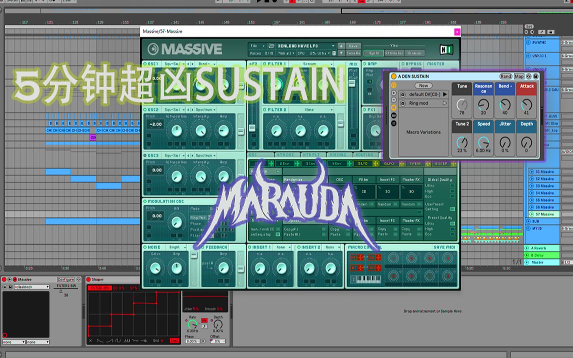 [图]5分钟教你调制一个(MARAUDA)超凶的SUSTAIN BASS