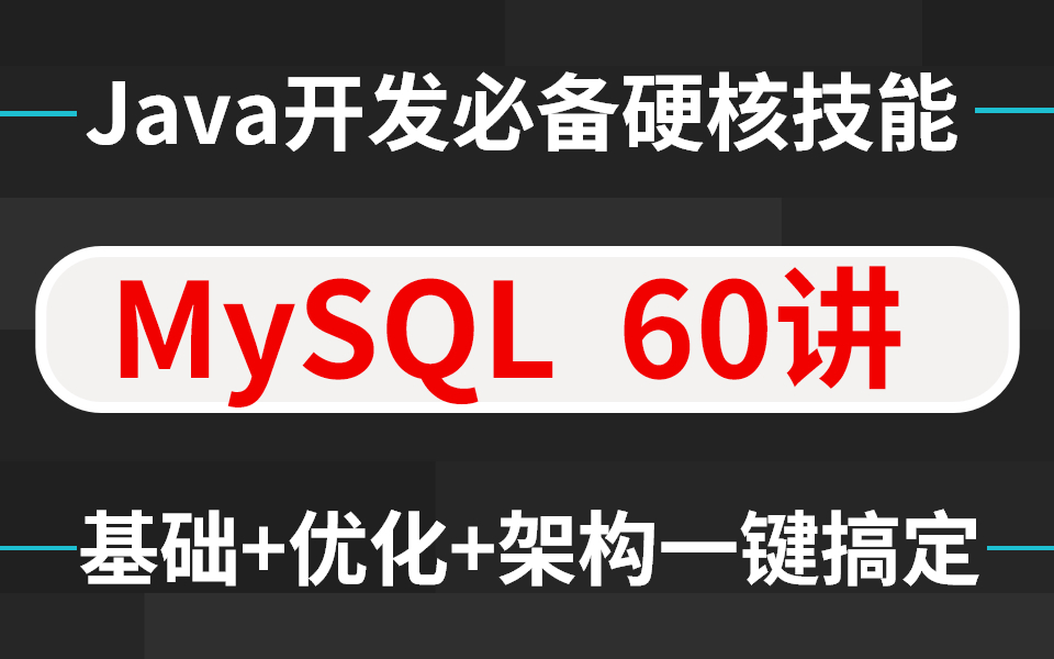 【Java开发必备硬核技能】面试官狂问MySQL,华为大佬透彻讲解MySQL(数据库+面试)60问,基础+优化+架构一键搞定!现在免费分享给大家!哔哩哔...