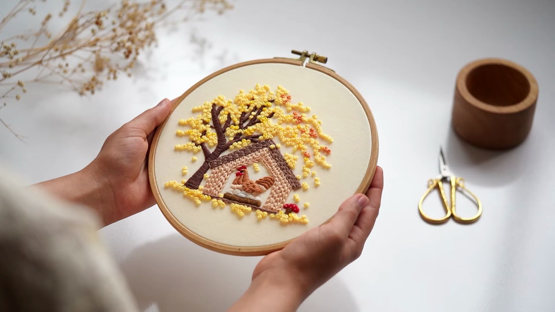 【momentoell】银杏树下刺绣教程