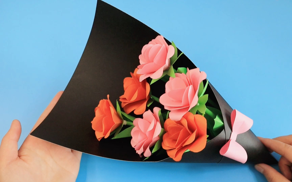创意手工折一束漂亮玫瑰花适合多种节日哦