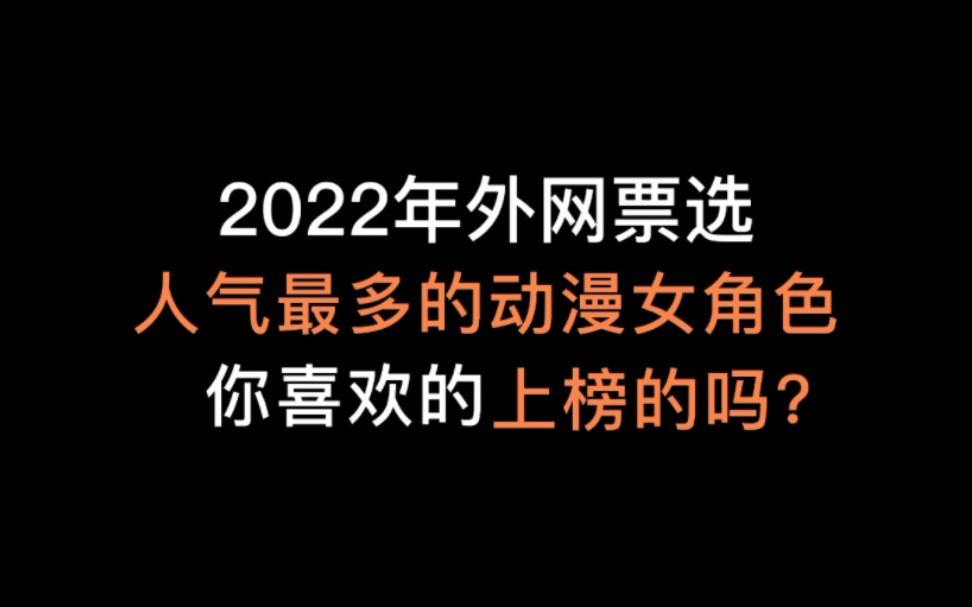 [图]2022年外网票选，人气最多的动漫女角色前20名!有你喜欢的吗？