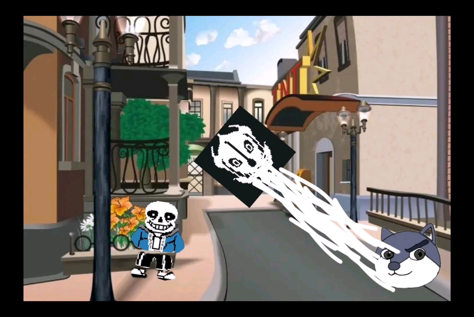 (超级无敌劣质动画)sans vs 狗头