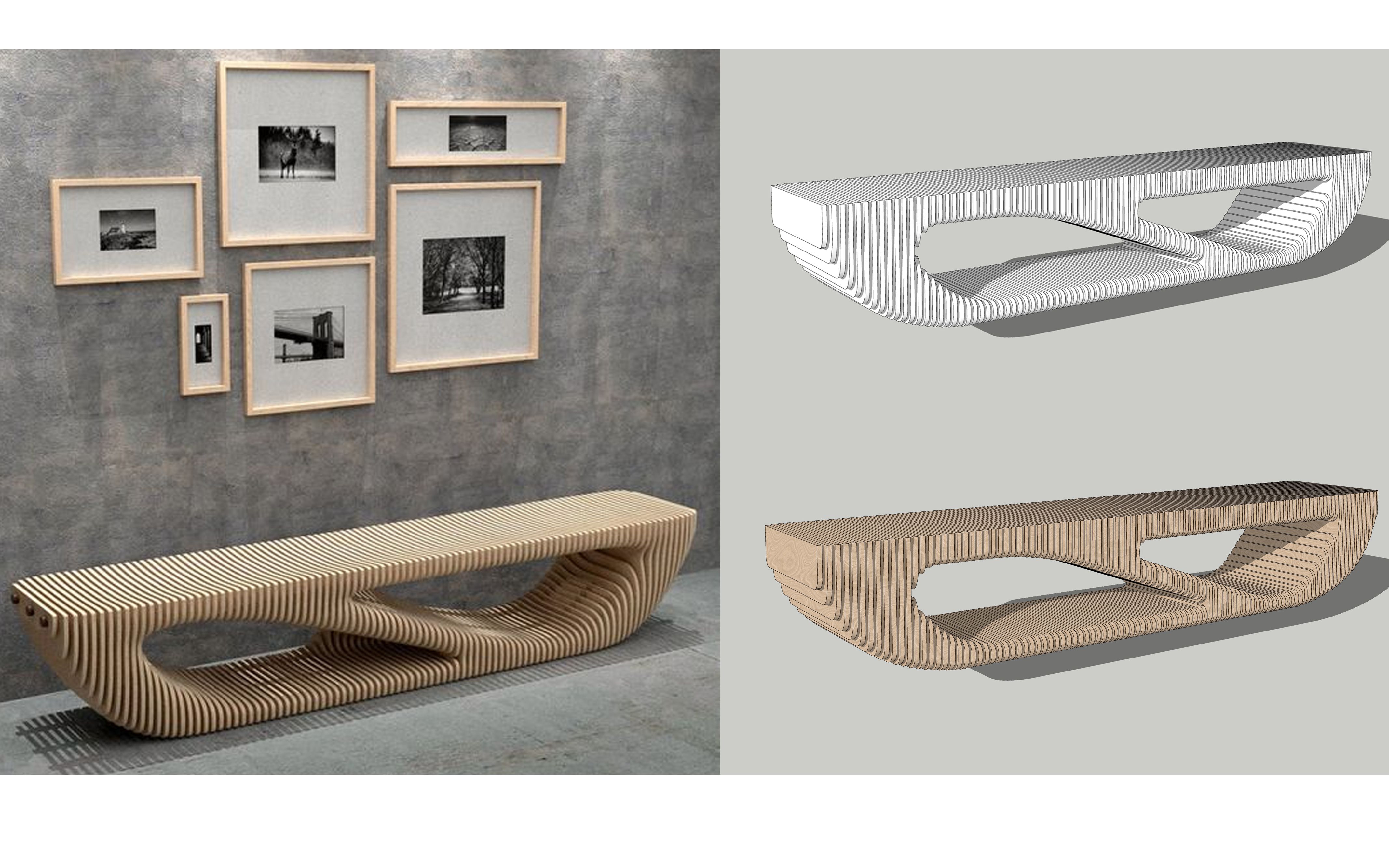 朝拾学社.SketchUp景观切片座椅建模教程哔哩哔哩bilibili