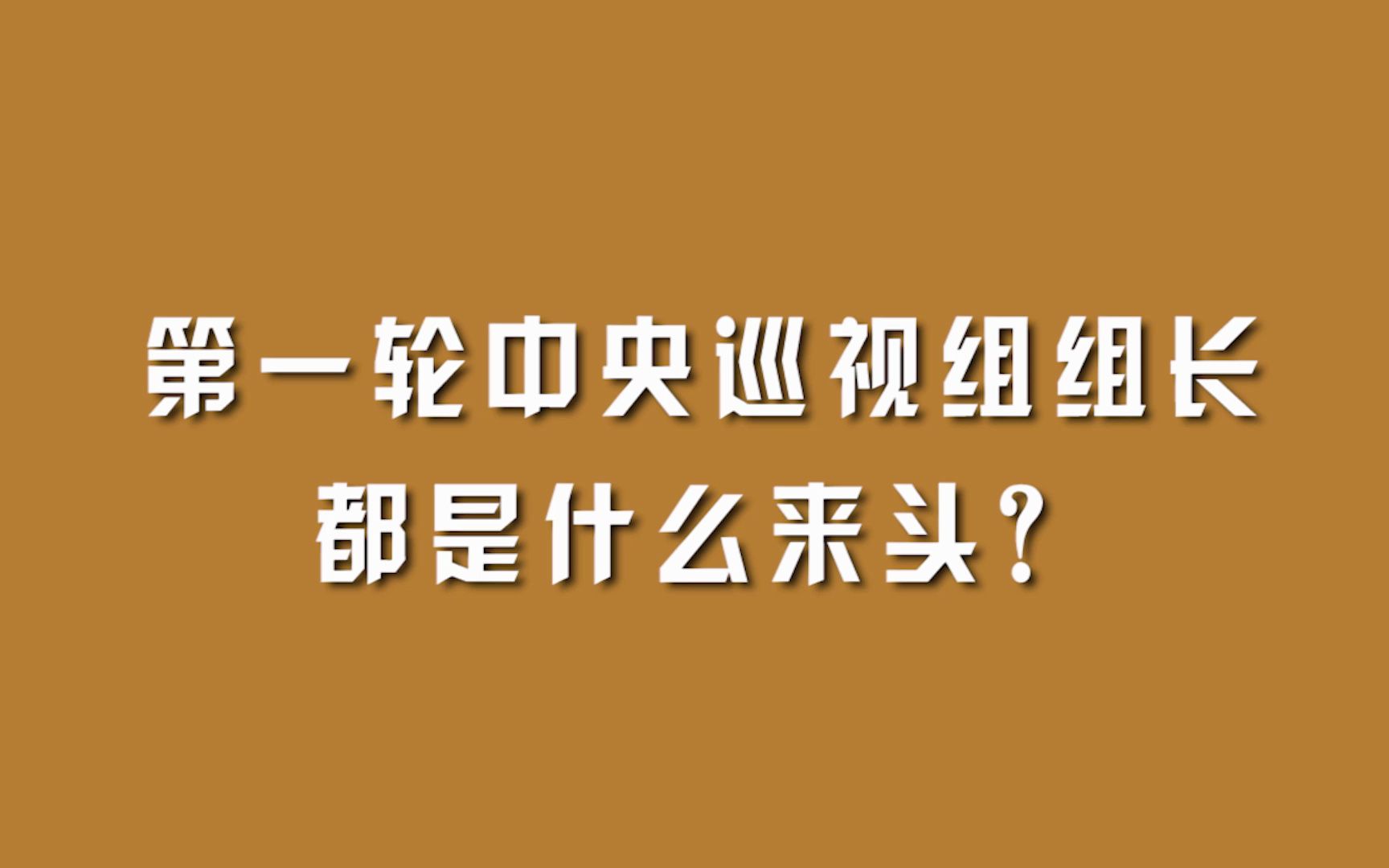 第一轮中央巡视组组长,都是什么来头?哔哩哔哩bilibili