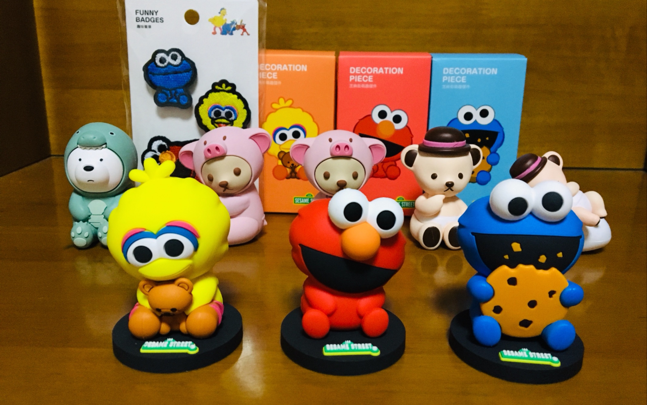 miniso名创优品联名sesame street芝麻街,出的三款明盒摆件,真是物美