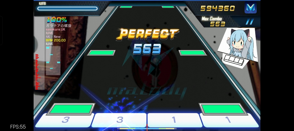 malody自制谱 ガラテアの螺旋 谱面预览