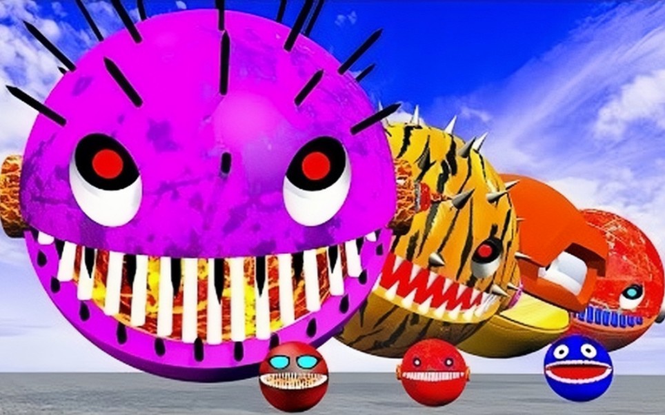 【73搞笑吃豆人动画73】小吃豆人vs巨型吃豆人vs巨型怪物吃豆人