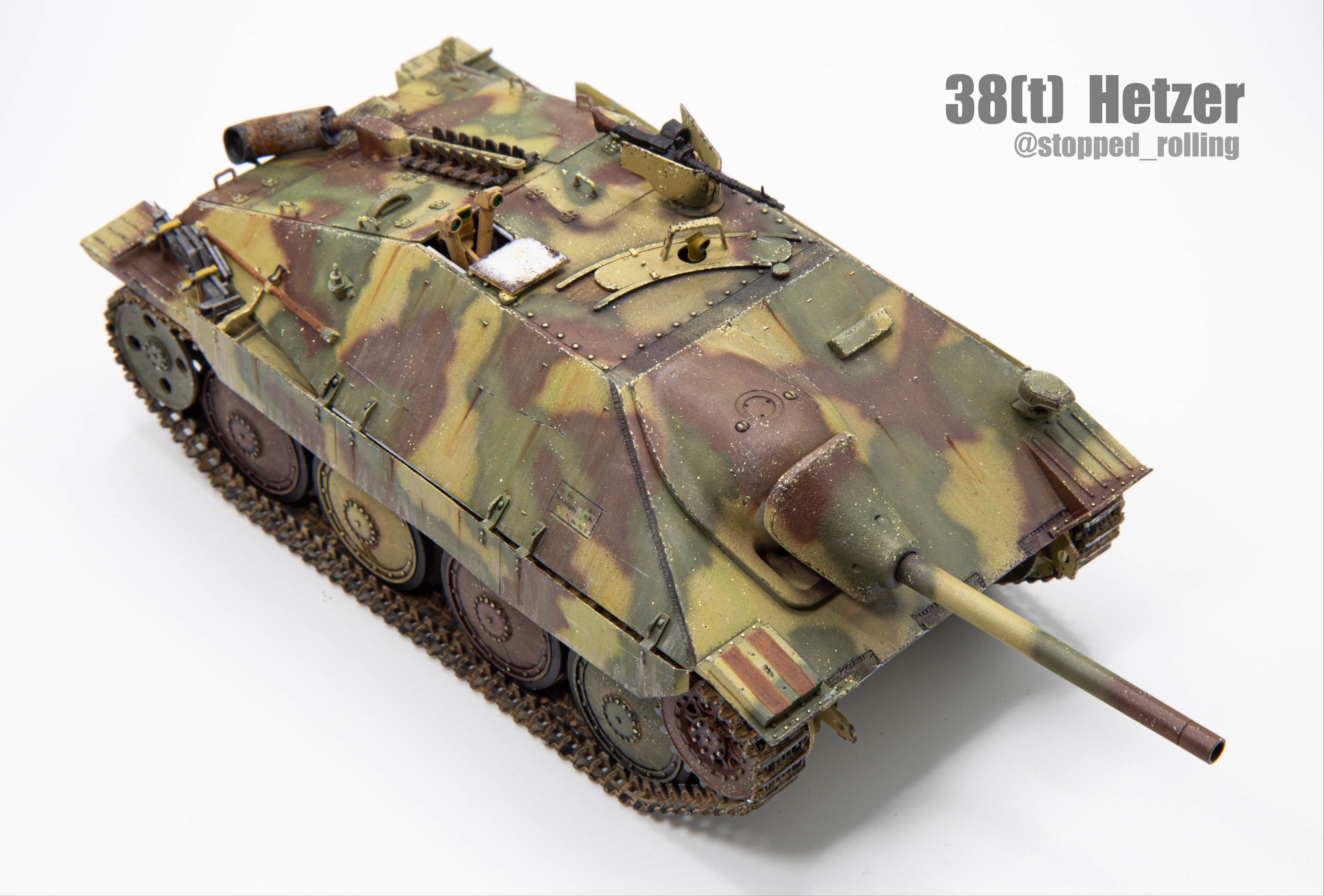 【模型】如何制作三色迷彩?38t追猎者1/35模型制作