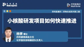 药物合成系列(三)：小核酸研发项目如何快速推进