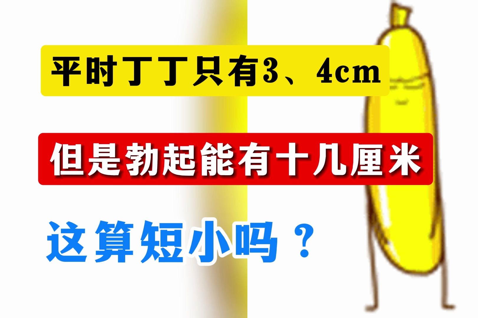 平时丁丁只有3,4cm,但是勃起能有十几厘米,这算短小吗?