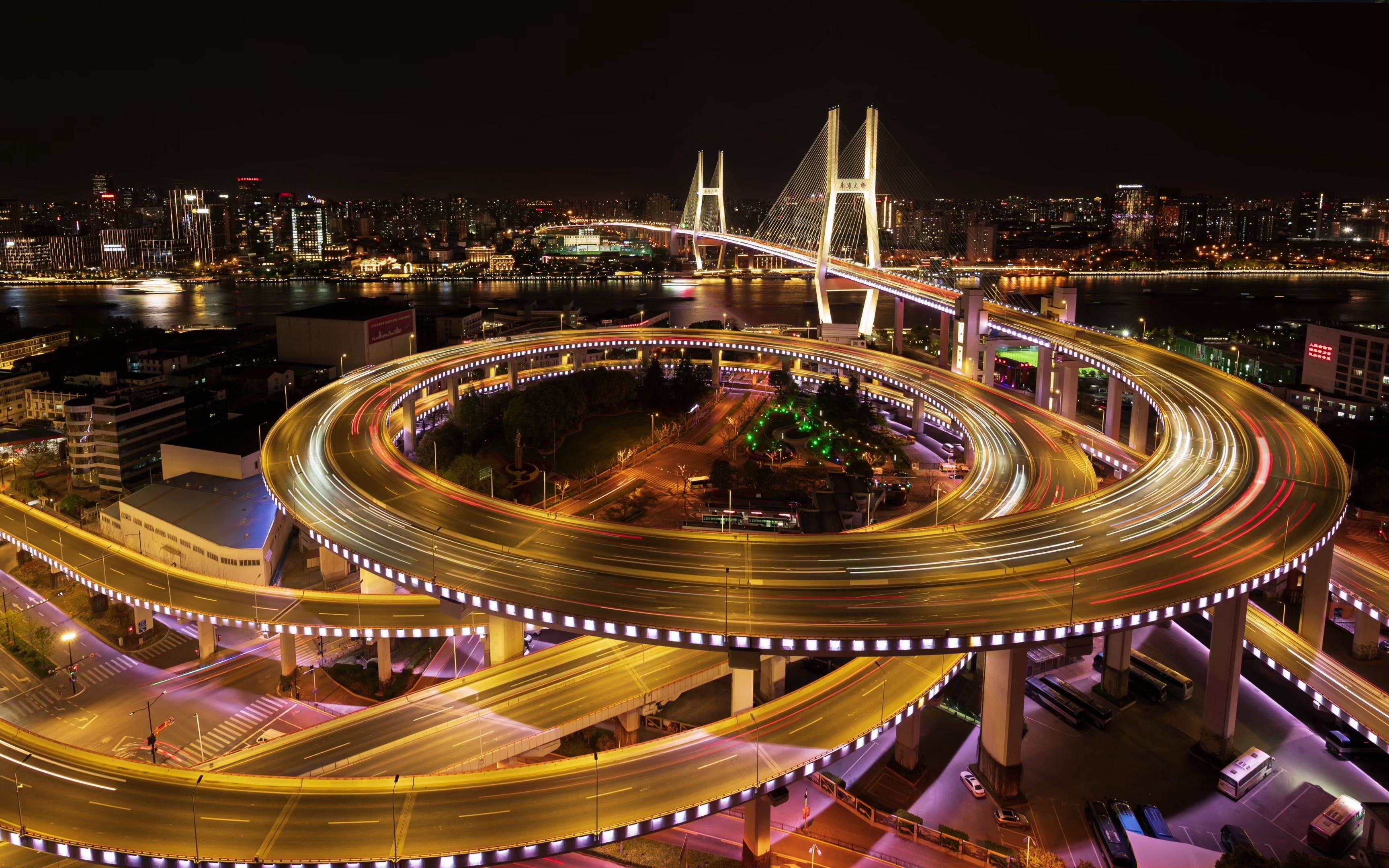 【延时摄影】上海南浦大桥车流夜景