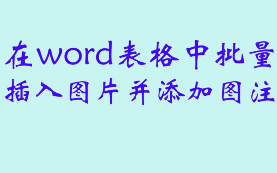 在word表格中批量插入图片并添加文件名作为图注哔哩哔哩bilibili