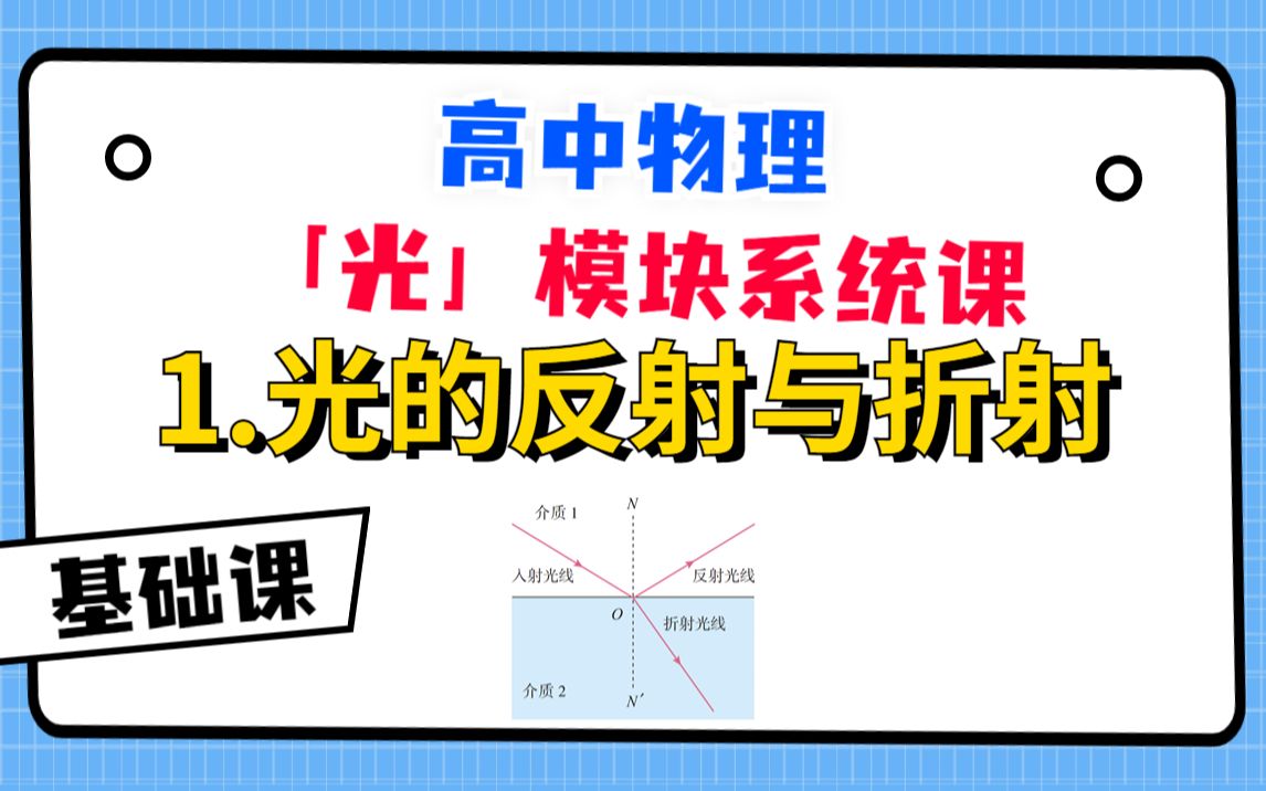 [图]【高中物理-光学系统课】1.光的反射与折射|妈妈再不担心我不会算折射率了