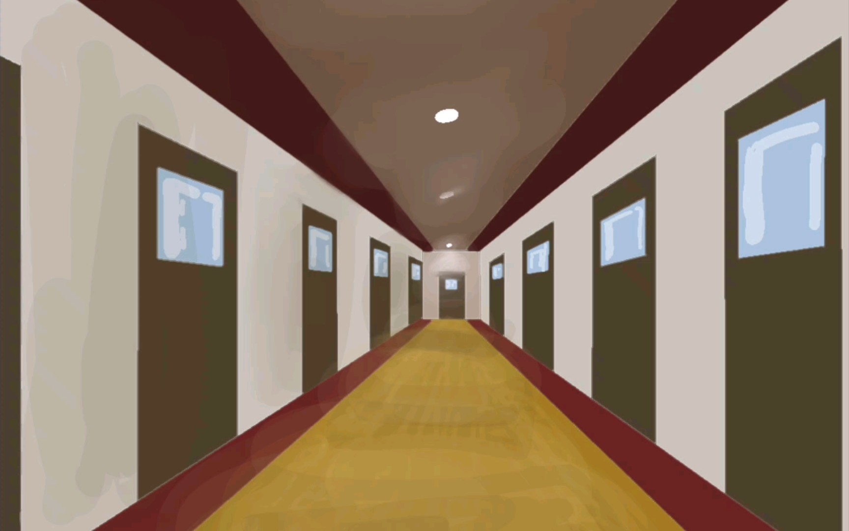 用一点透视画一条走廊