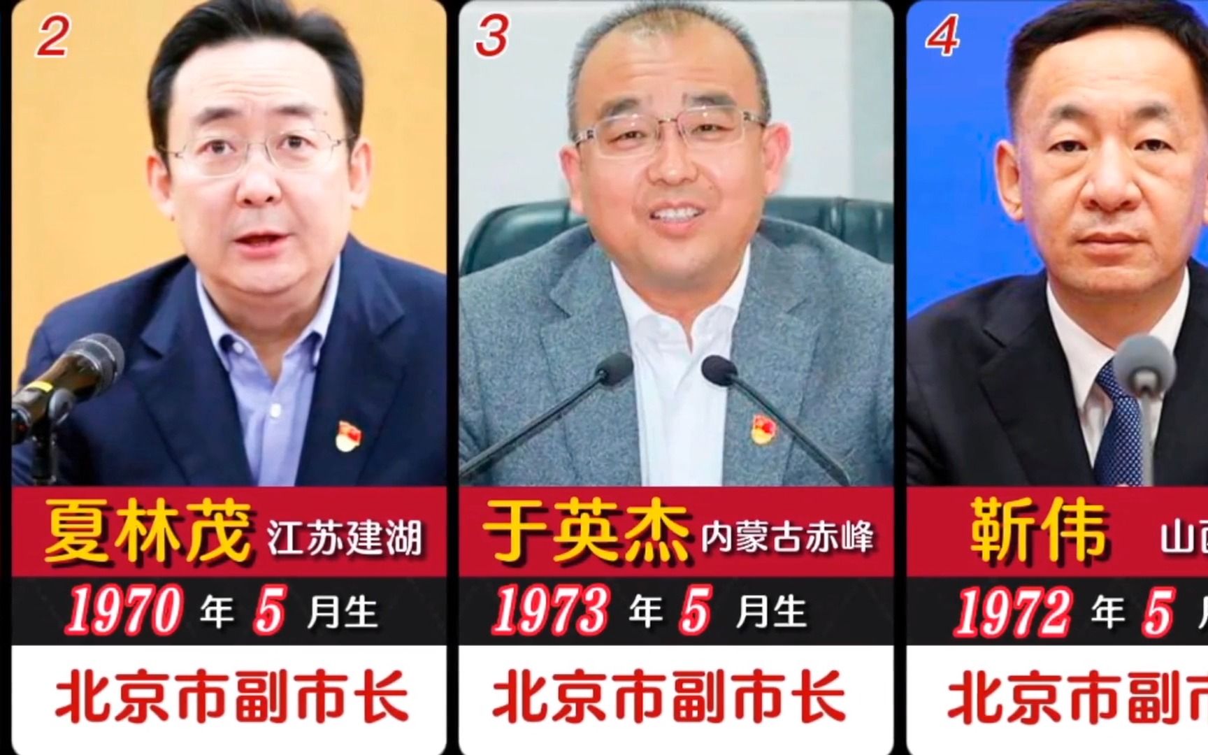 13位70后的直辖市副市长(北京4 上海4 天津3 重庆2)哔哩哔哩bilibili