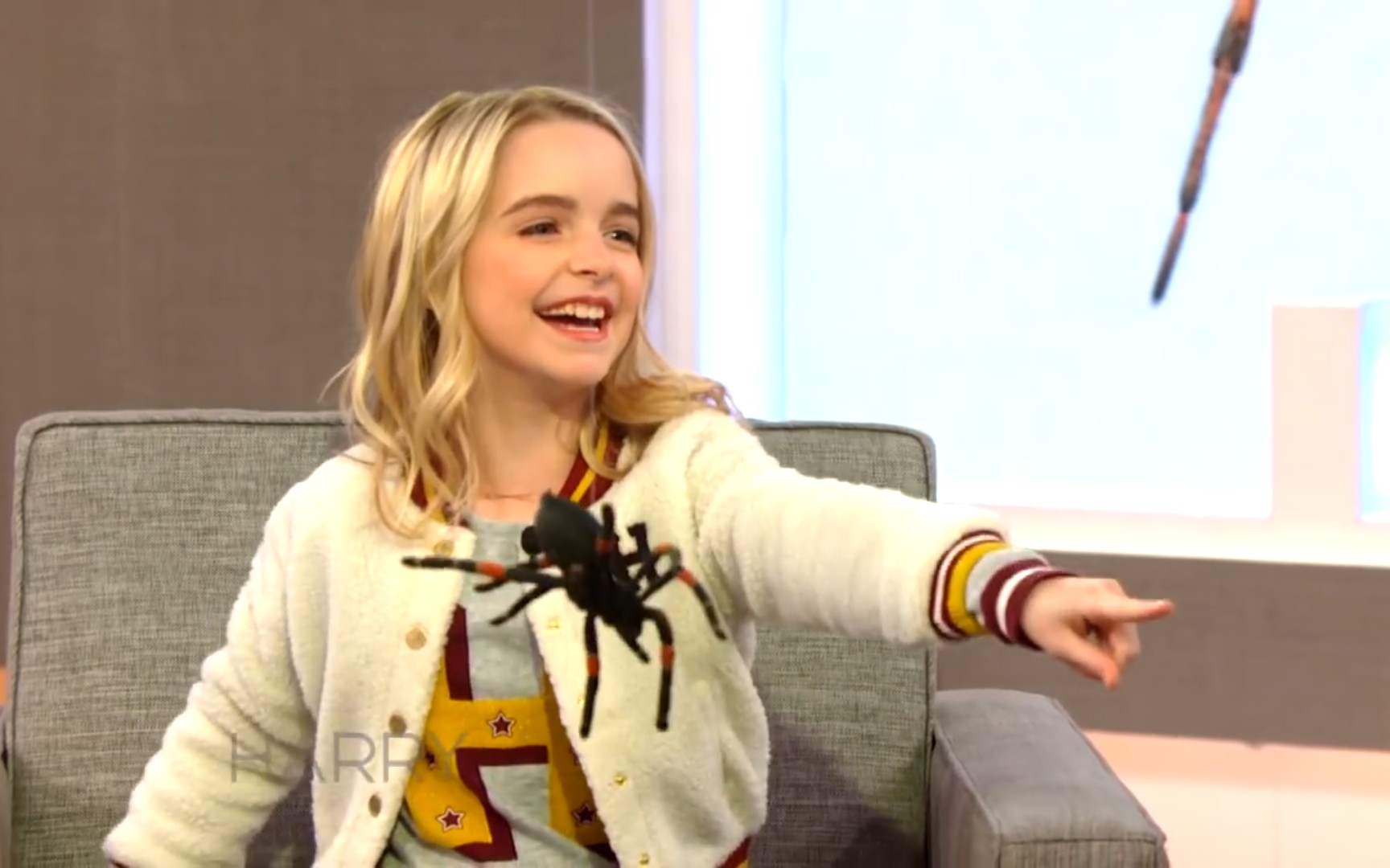 麦肯娜·格瑞丝节目中恶作剧,吓跑主持人后大笑 mckenna grace_哔哩