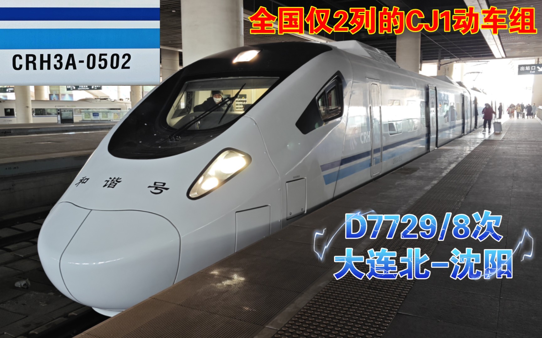 『中国铁路』『听 音 乐,CJ1动车组重回沈大动车』沈阳局CRH3A0502担当D7729/8次列车(大连北丹东沈阳)大连北金州全程原速侧方展望POV哔哩...