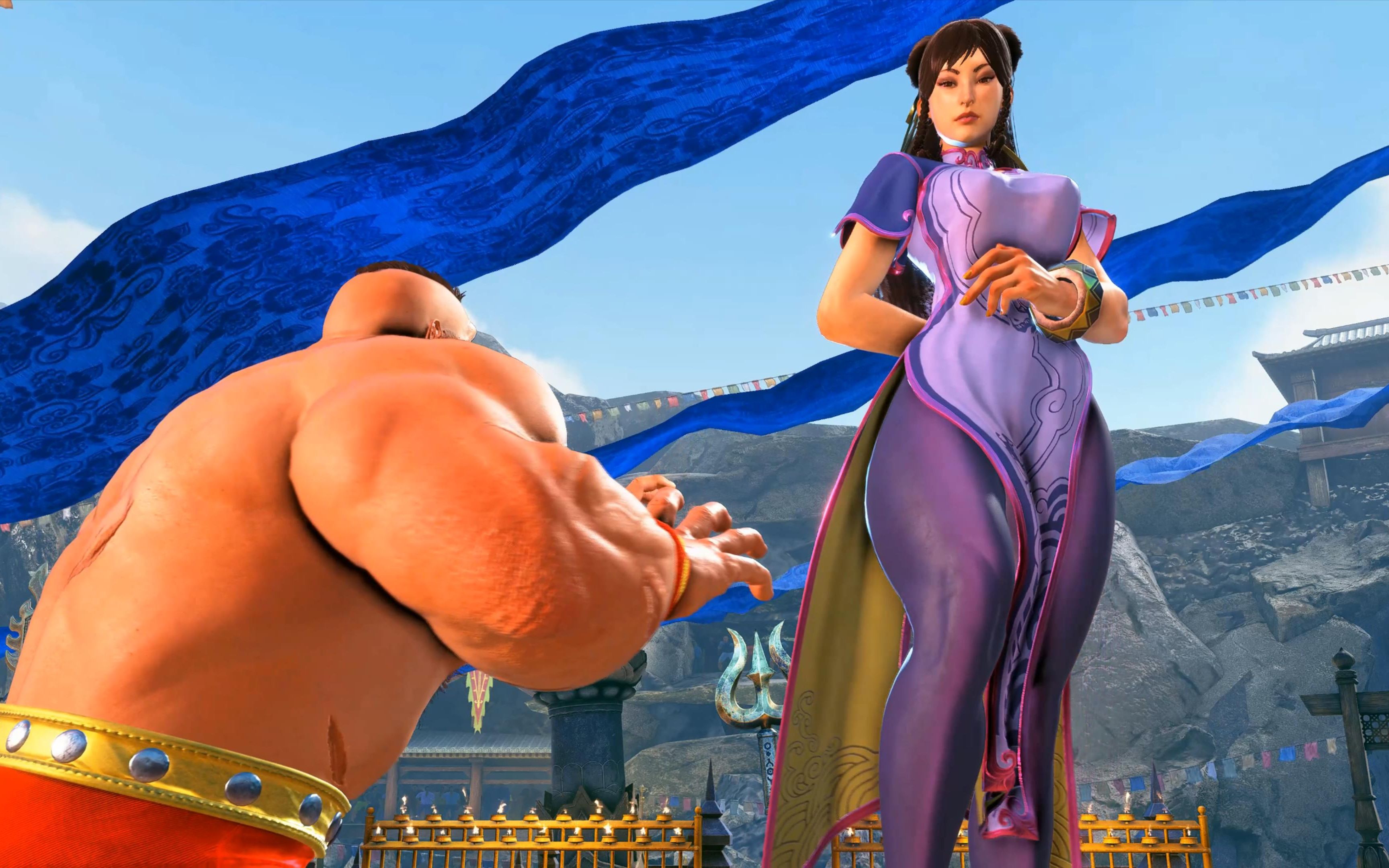 街霸6—苏联英雄桑吉尔夫同志各式摔跤绝技展示,巨型春丽友情演出