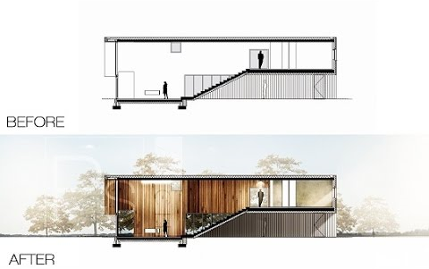 【建筑设计】教你用ps制作建筑剖面图_哔哩哔哩 (゜-゜)つロ 干杯