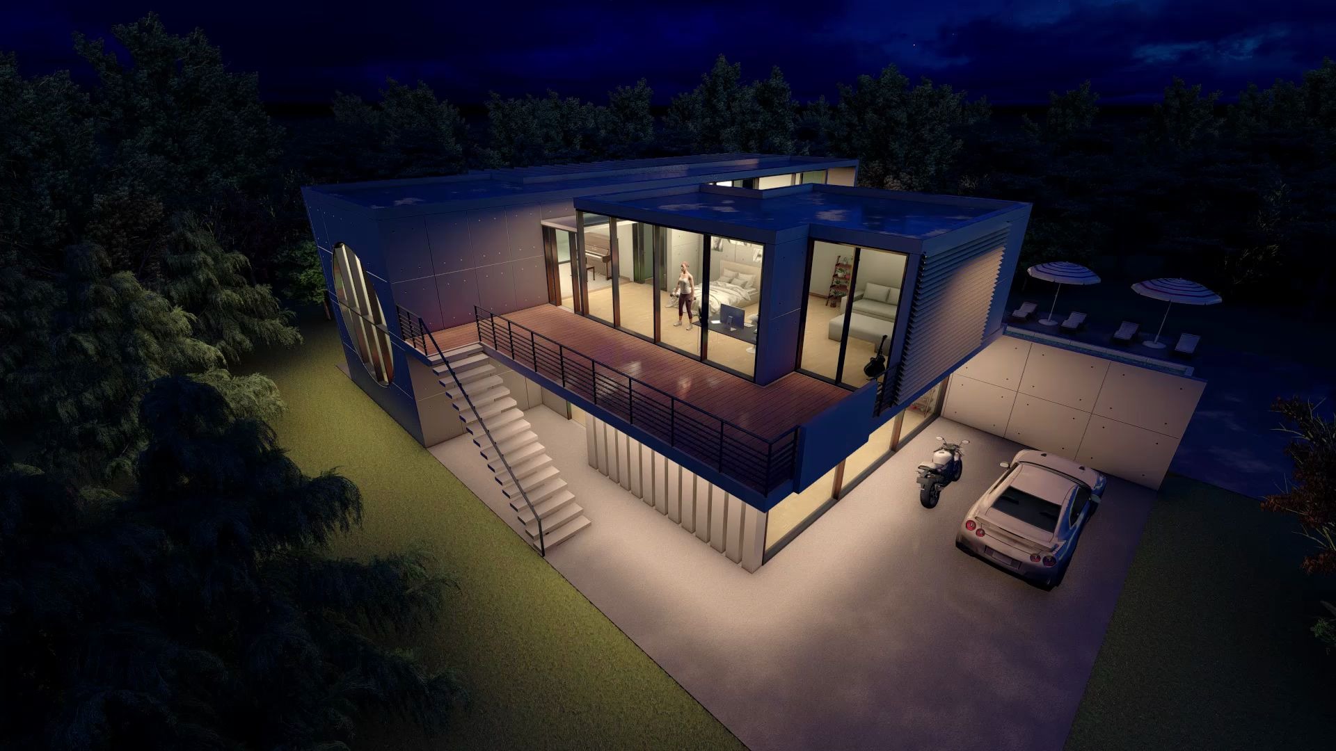 lumion10夜晚别墅