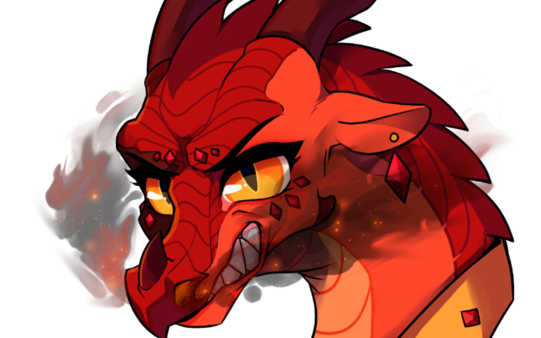 【火翼飞龙/绘画过程】美丽狂暴的赤嘉丽