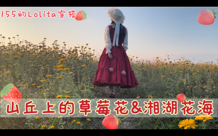 [图]Lolita穿搭 | 山丘上的草莓花，遇见湘湖花海