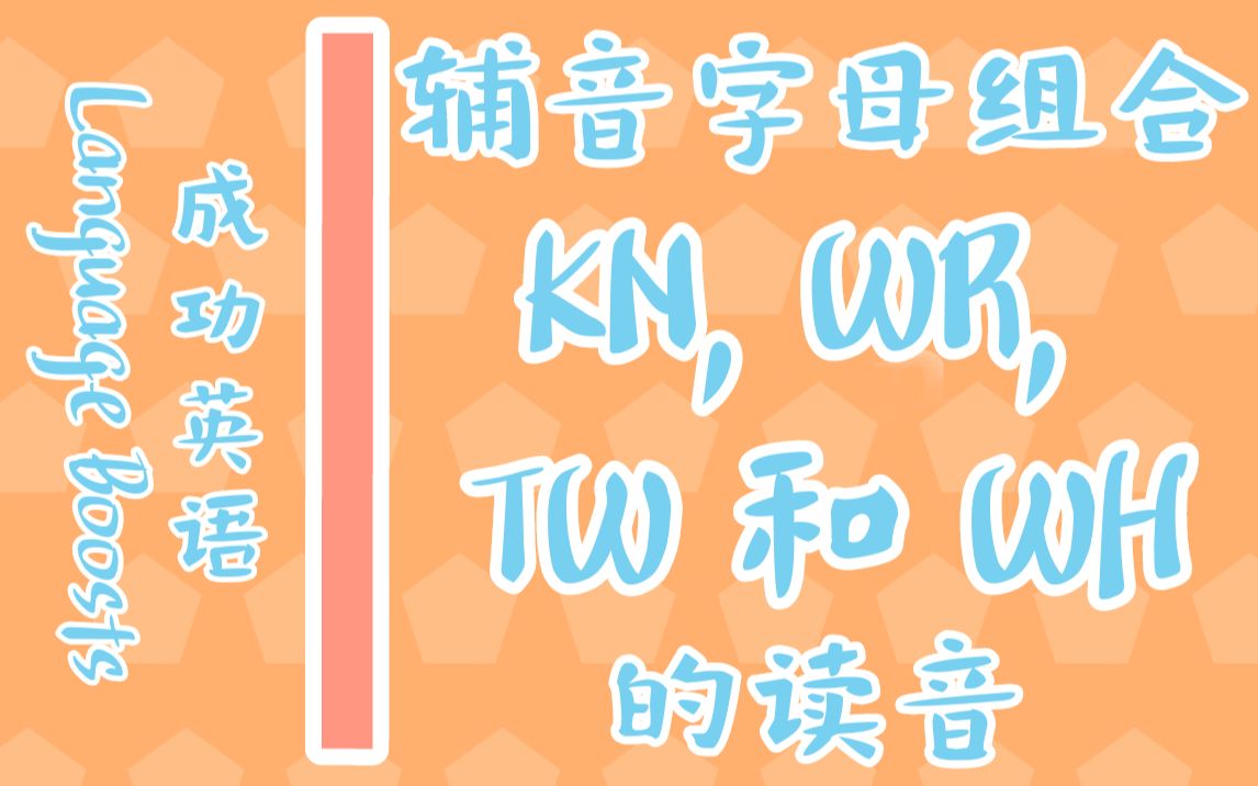 辅音字母组合KN, WR, TW和WH的读音哔哩哔哩bilibili