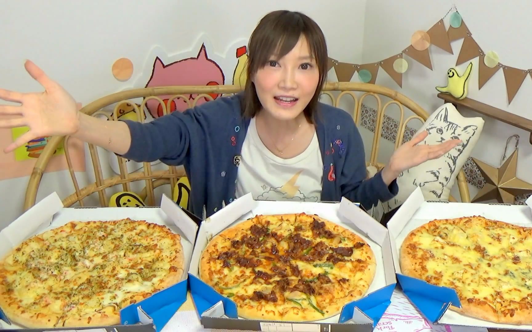 【木下大胃王】木下教你手卷披萨 @柚子木字幕组_哔哩哔哩_bilibili