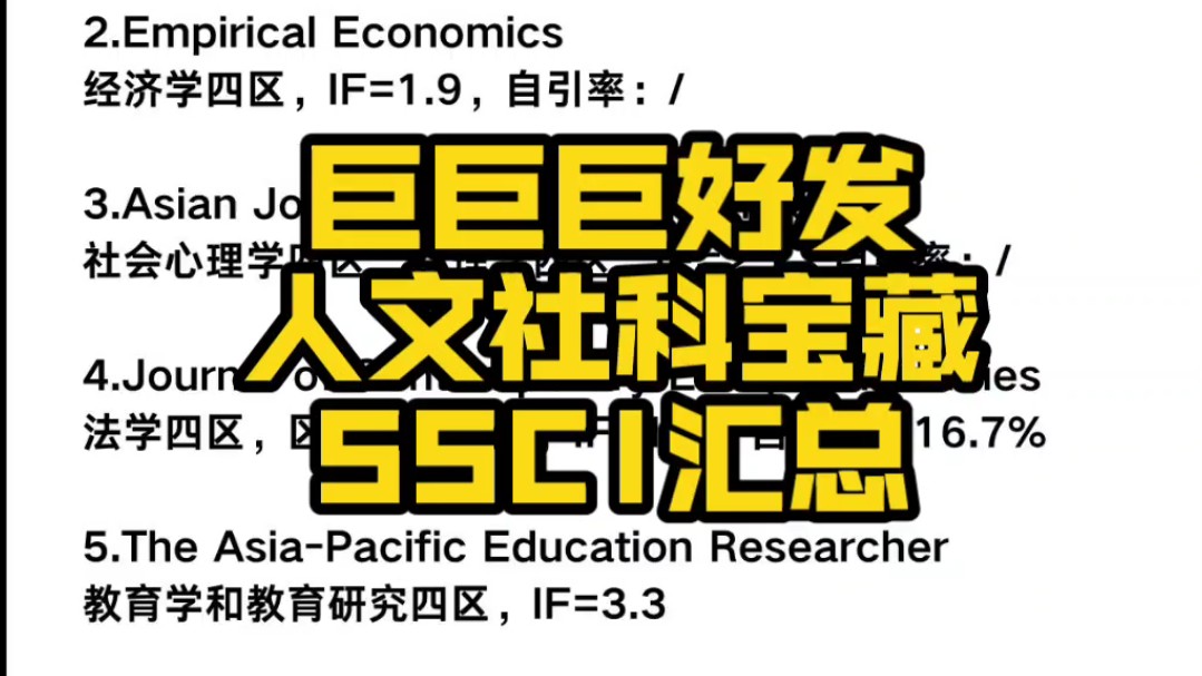 巨巨巨好发的人文社科ssci推荐✅研究生必看哔哩哔哩bilibili