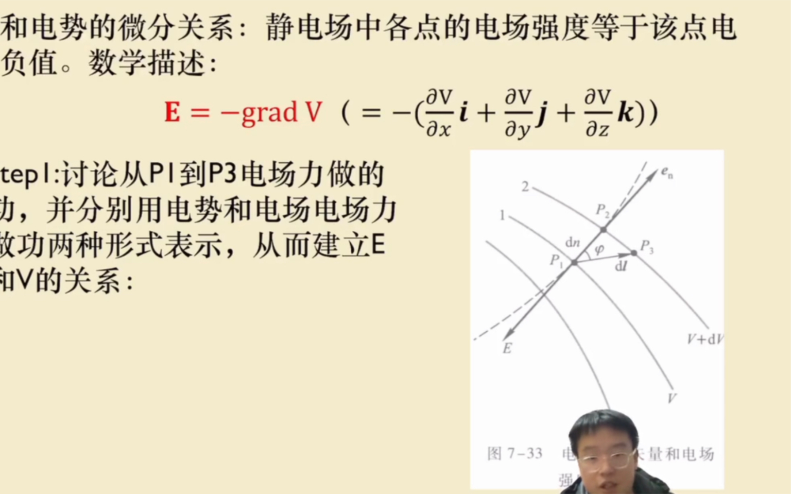 [图]【普通物理】电场强度与电势的微分关系