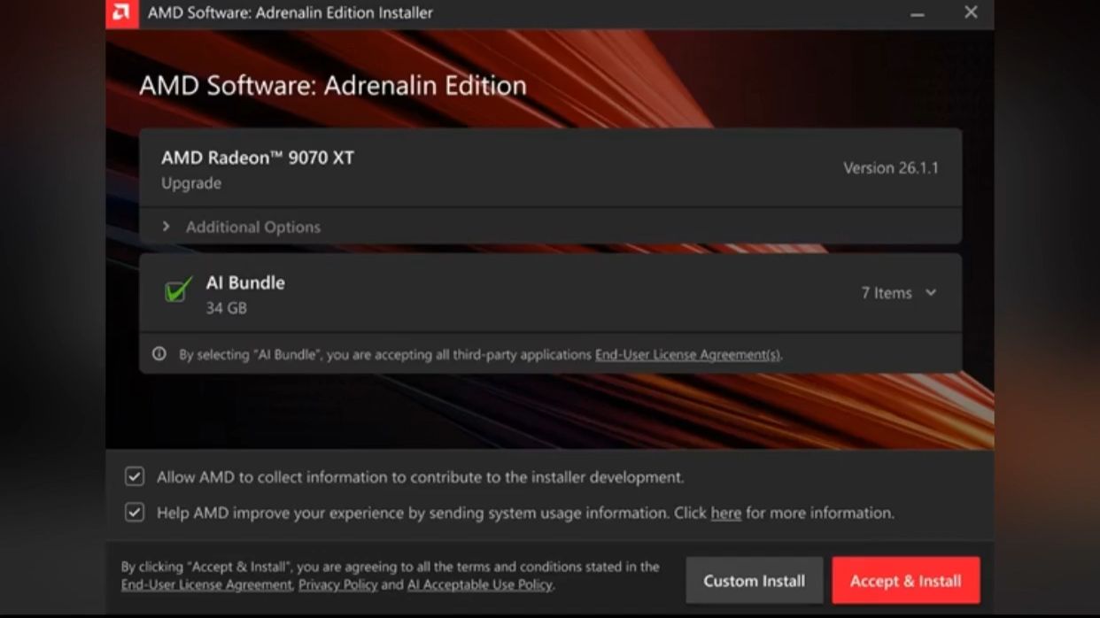 AMD更新26.1.1版驱动,推全新套件AI Bundle
